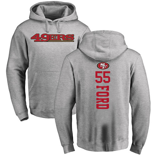 Men San Francisco 49ers Ash Dee Ford Backer #55 Pullover NFL Hoodie Sweatshirts->nfl t-shirts->Sports Accessory